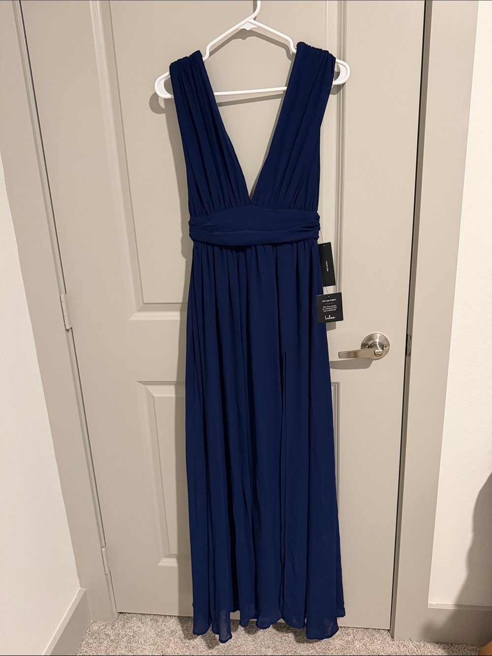 Lulus Heavenly Hues Navy Dark Blue Maxi Dress